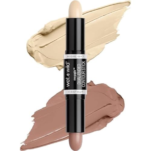NYX PROFESSIONAL MAKEUP Bare With Me Primer & wet n wild MegaGlo Contour Stick Light Medium Cruelty-Free Bundle
