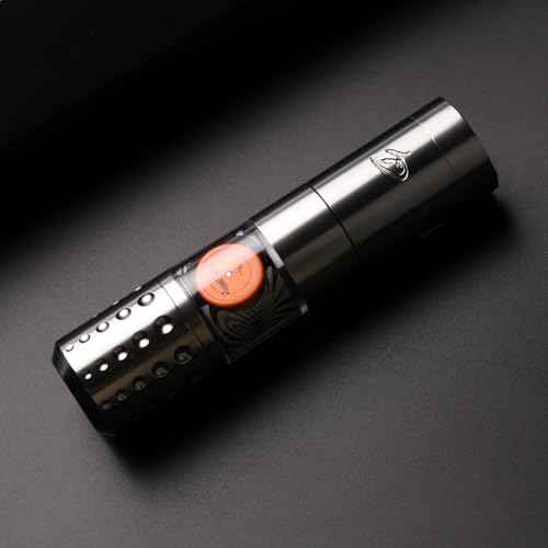 Dragoart Tattoo Gun Wireless Tattoo Machine Brushless Motor 10800Rpm, 0-4mm Needle Depth Aluminium Alloy Frame Direct Drive System LED Display, Rotary Tattoo Gun 1300mAh for 6hrs Tattooing (Silver)