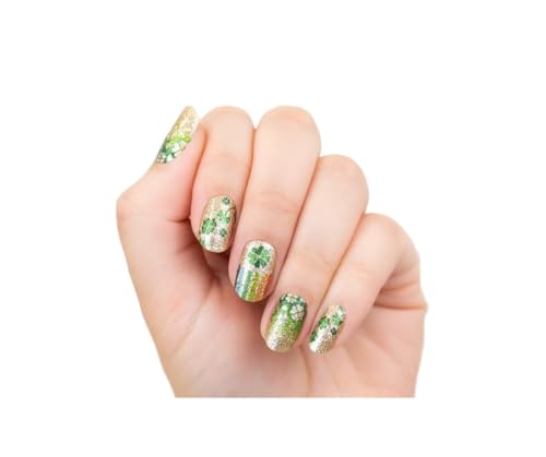 Clover Takeover - Color Street Nail Strips, Gold & Green (FDG310)