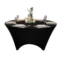 Restaurantware Table Tek 72 x 30 Inch Round Table Covers 1 Washable Spandex Tablecloths - Wrinkle-Free Durable Black Polyester Fitted Tablecloths for Parties Banquets or Weddings
