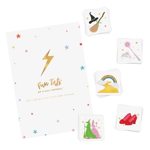 Wizard Witch Temporary Tattoos - 25 Metallic Flash Tats