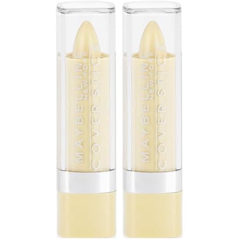 Maybelline New York Cover Stick Corrector Concealer,Yellow Corrects Dark Circles,0.16 oz.,(Pack of 2)