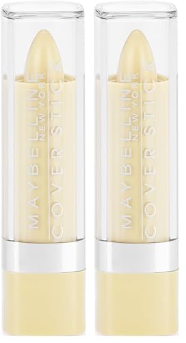 Maybelline Cover Stick Concealer, Yellow Corrector, 0.16 oz (2-Pack)