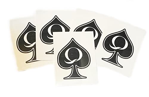 Queen of Spades Temporary Tattoo - 5 Large Waterproof Sheets