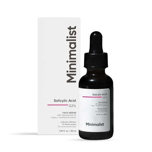 Minimalist Salicylic Acid 2% Serum For Acne, Blackhead & Open Pores | Reduces Excess Oil & Bumpy Texture | BHA Liquid Exfoliant for Acne Prone & Oily Skin | For Women & Men | 1 Fl Oz/30ml