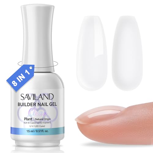 SAVILAND 8-in-1 Clear Builder Nail Gel for Extensions & Strengthening