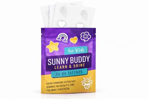 UV Color-Changing Temporary Tattoos for Kids, 24 Pack