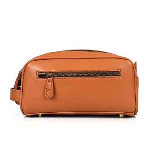 Leather Toiletry Travel Pouch Faux Leather Waterproof Dopp Kit By Aaron Leather Goods