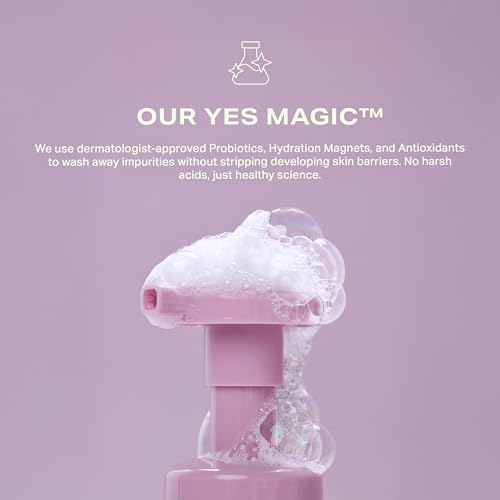 Yes Day Float Foam Face Cleanser for Teens ? Gentle Foaming Face Wash for Teens & Ages 10 Up, with Coconut Water, Willowbark & Kiwano Melon (150ml / 5 fl oz)