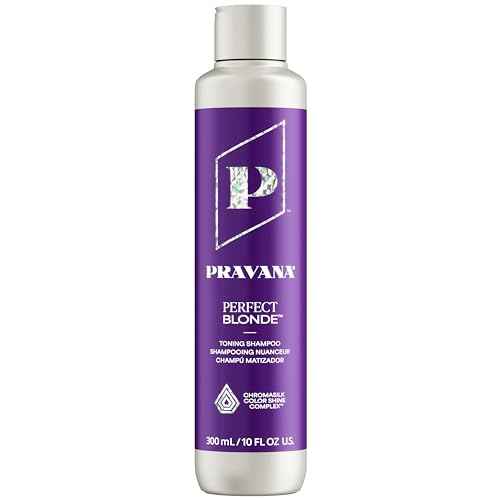 Pravana The Perfect Blonde Purple Toning Shampoo | Neutralizes Brassy, Yellow Tones | For Color Treated Hair | Chromasilk Enhances Shine & Protection | Vegan, Cruelty-Free | Paraben & Sulfate Free