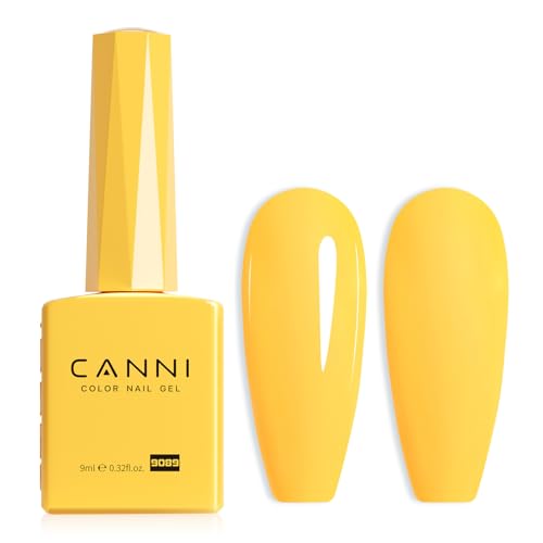 CANNI Butter Yellow Neon Gel Polish - High-Gloss UV/LED Soak Off, 15ml