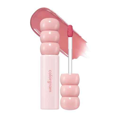 COLORGRAM Fruity Glass Tint 14 Sulky Lychee, Long-Lasting Glossy Lip Tint, Korean Beauty Lip Gloss Tint, Geek Nude Series