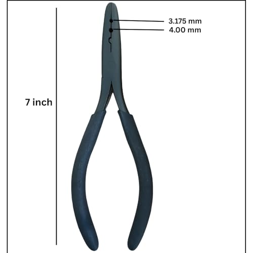 Professional Hair Extension Pliers 7" ? Microlink Beads Remover & Weft Extension Tool | Stainless Steel Hair Styling Accessory for Salon & DIY Extensions ? 2 Hole, Black By MIRACLE