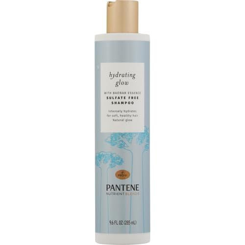Pantene Hydrating Glow with Baobab Essence Shampoo, Sulfate & Silicone-Free, 9.6 Fl Oz, 2.598 Fl Oz