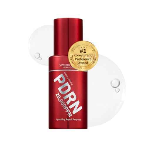 Swanicoco PDRN Hydrating Repair Ampoule Serum Powerful Anti Aging Face and Neck for Skin Turnover Skin Regeneration Wound Healing Korean Skincare, Stocking Stuffer 30ml 1Fl Oz