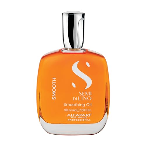 ALFAPARF MILANO Semi di Lino Smoothing Hair Oil Treatment - Frizz Control Oil to Brighten Hair + Protect from Heat & Humidity- Hair Serum for Damaged & Dry Hair (3.38 oz)
