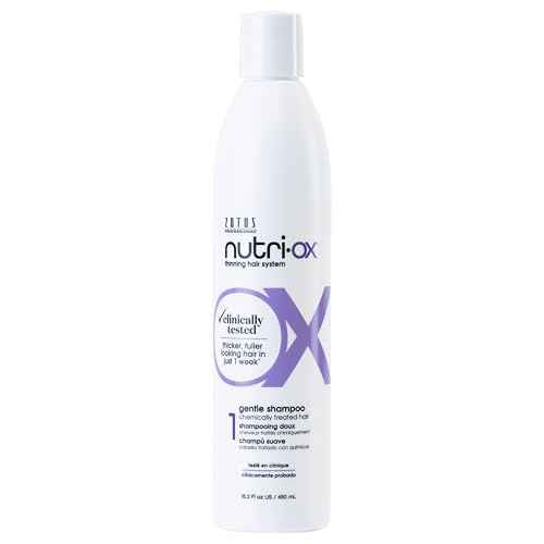 NUTRI-OX Gentle Shampoo Chemically-Treated for Colored Thinning Hair | Thicker, Fuller-Looking Hair | Clinically & Dermatologically Tested | Peppermint | Color-Safe