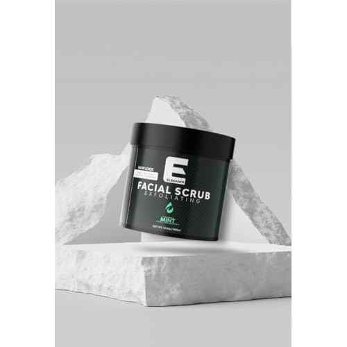 Elegance Natural Face Scrub, 16.9 Oz, Mint Based Facial Scrub, Exfoliate and Eliminate Impuritites for a Healthy and Hydrated Glowing Skin
