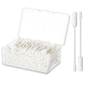 Lounsweer 200pcs Long Cotton Swabs with Storage Case 4'' Absorbent Double-Ended XL Cotton Buds with Large and Small Round Head Swabs for Dog Ear Cleaning, Gun Maintenance, Makeup, Pet Care