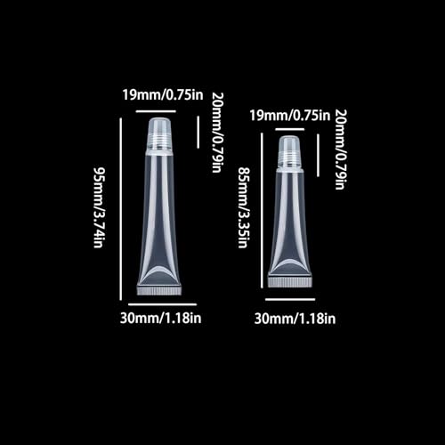 20pcs Empty Lip Gloss Tubes 10ml & 15ml Refillable DIY