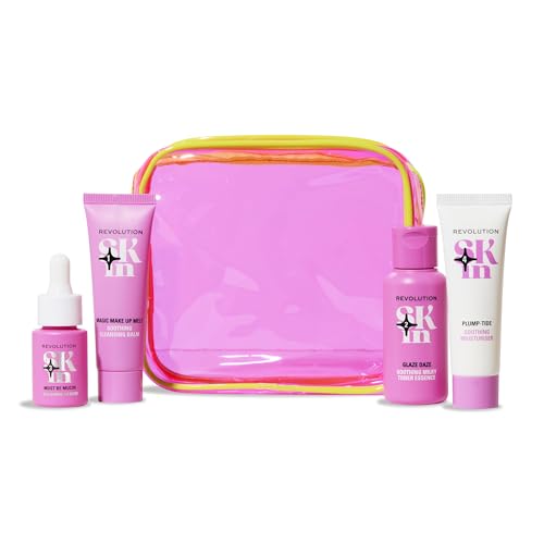 Revolution Skin, Go Gentle 4 Step Starter Kit, Skincare Set with Cleanser, Toner, Serum & Moisturizer, Vegan & Cruelty-Free, 4 Mini Products