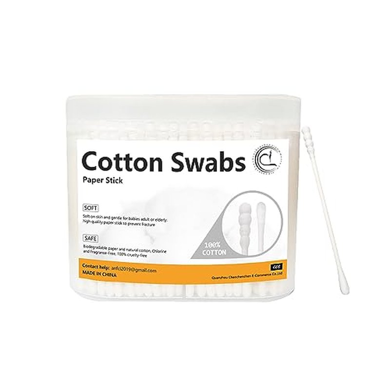 1000pc Baby Cotton Swabs with Round & Spiral Tips