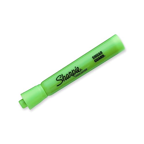 Sharpie Tank Style Highlighters, Chisel Tip, Fluorescent Green, Box of 12