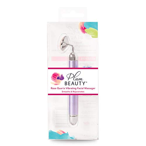 Plum Beauty Facial Massager helps Smoothen Fine Lines and Wrinkles with Our Facial Skin Rose Quartz Vibrating Massager that will Tighten, Tone & Relax Skin, Lavender