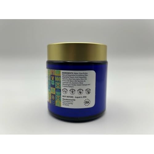 ? Cr?me Apaisante- Molluscum Support Cream | 100% Natural Soothing Comfort Cream Molluscum - Premium | Gotu Kola, Tea Tree, Arnica, Shea Butter | for Kids & Adults | 4oz Blue Glass Jar.