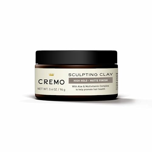Cremo Premium Barber Grade Hair Styling Clay - Strong Hold Matte Finish, 3.4 oz