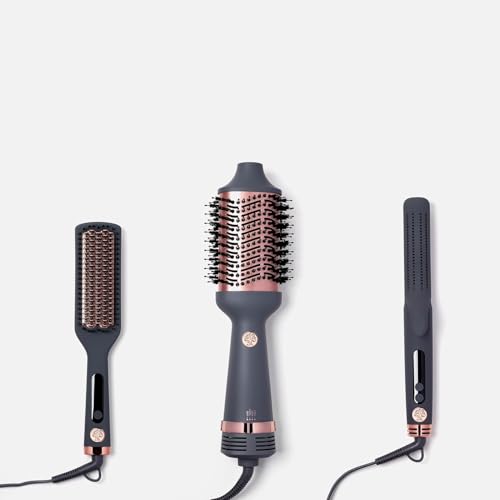 Hairitage Ceramic Tourmaline 2in1 Flat Iron Hair Straightener Curling Iron for Hair Styling - 1 1/4 Inch - Airflow Styler with Curved Edges for Curling + Straightening - Blowout Styles