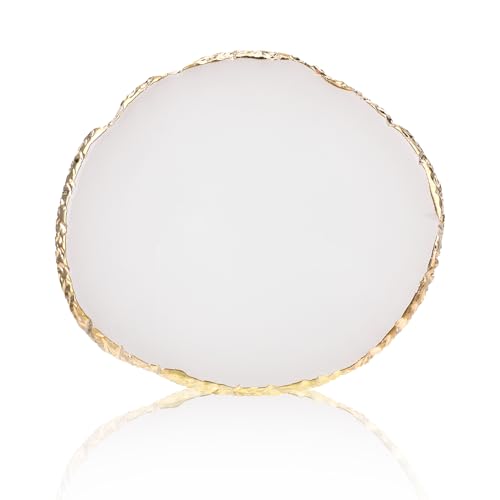 Resin Nail Art Palette with Gold Edges - White