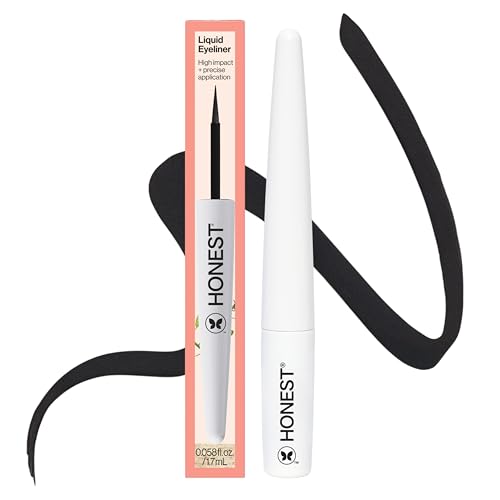 Honest Beauty Liquid Eyeliner Pen, Black Flake-Proof