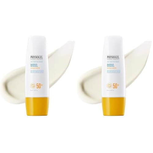 Physiogel Lightweight Moisture Korean Sunscreen, Broad Spectrum SPF 50+, Water Resistant & Safe for Sensitve Skin, Reef Friendly, Paraben-Free, Dermatologically Tested, Korean Skin Care. (Pack of 2)