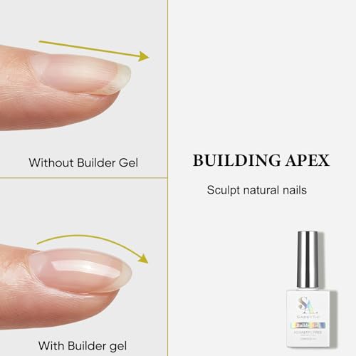 SASSYTIP Clear Builder Nail Gel - HEMA & TPO Free Apex Extension Gel (15ml)
