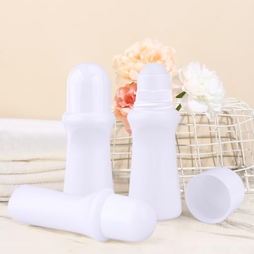 10 Pcs 75ml/2.5oz Roller Bottles Plastic Empty Roll On Bottles Refillable Deodorant Containers with Plastic Roller Ball for Cosmetic Lotion Essential Oil Perfumes Balms