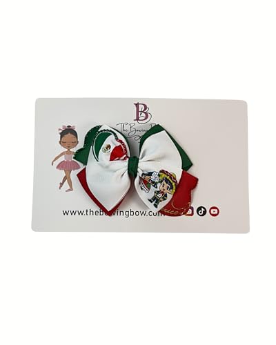 1st Edition Mexican Hair Bow | Small Handmade Red, White & Green