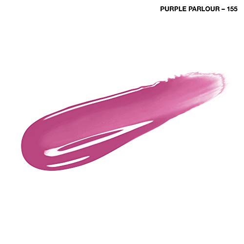 Rimmel Stay Glossy Lip Gloss - Non-Sticky and Lightweight Formula for Lip Color and Shine - 155 Purple Parlour, .18oz (Pack of 2)