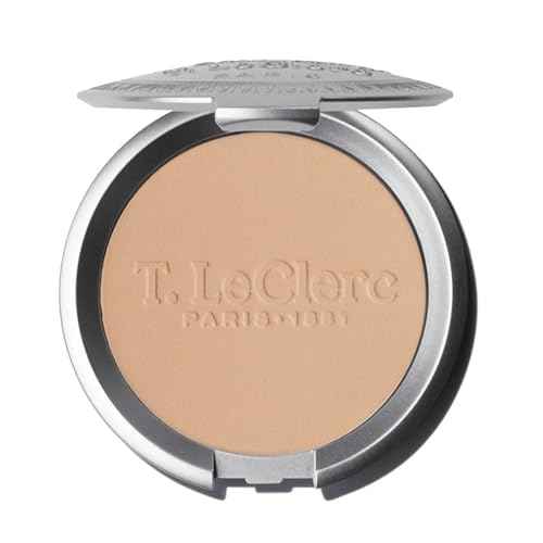 T. Leclerc Compact Pressed Powder - Super-Blendable Face Makeup Longwear Portable Matte Finish Radiant Natural Medium to Full Coverage Airbrushing Mineral Base For Pores & Imperfections (Beige)
