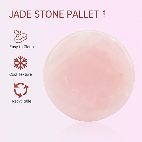 900 Pcs Eyelash Extension Adhesive Glue Pallet Sticker Pads, Disposable Waterproof Adhesive Holder Pad and 1 Pcs Eyelash Extension Jade Stone (Pink Sets)