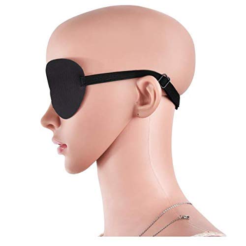 DNHCLL Adults And Kids Black Adjustable Soft and Comfortable Sponge Eye Patch Strabismus Eye Mask With Buckle For Recovery Eye And Cure Children Lazy Eye