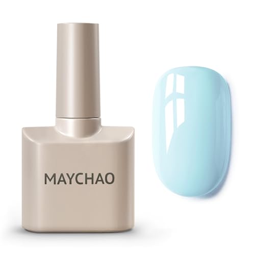 MAYCHAO 15ML Blue Gel Nail Polish 1Pc Sky Blue Gel Polish Soak Off UV LED Nail Polish Nail Art Starter Manicure Salon DIY at Home, 0.5 OZ