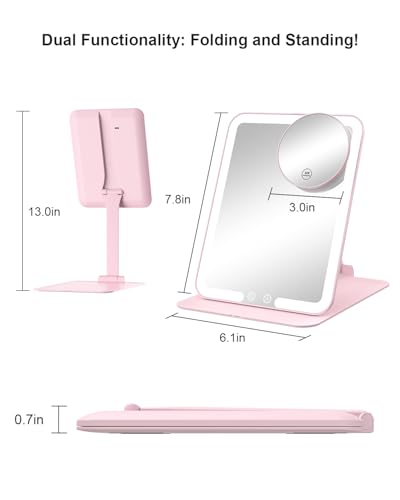 Gospire 10X Magnifying Travel Makeup Mirror with Lights