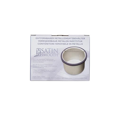 Satin Smooth Empty Metal Wax Pot for Hair Removal - Reusable Waxing Pot for Warmer Insert, Salon and At-Home Waxing