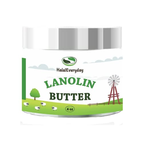 Lanolin (Anhydrous) - Ultra Refined Butter - Use for Lotion, Cream, Lip Balm, Oil, Stick, or Body Butter 4oz - Natural Nipple cream - lip balm By HalalEveryday¢ç