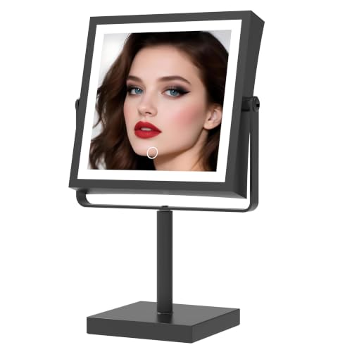 Ruacq Makeup Mirror with Lights, 7X Magnifying, 4000mAh Rechargeable