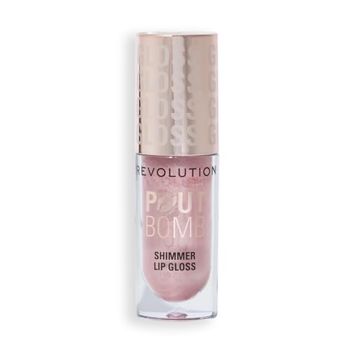 Revolution Pout Bomb Shimmer Lip Gloss - Shine Pink, High-Shine & Hydrating