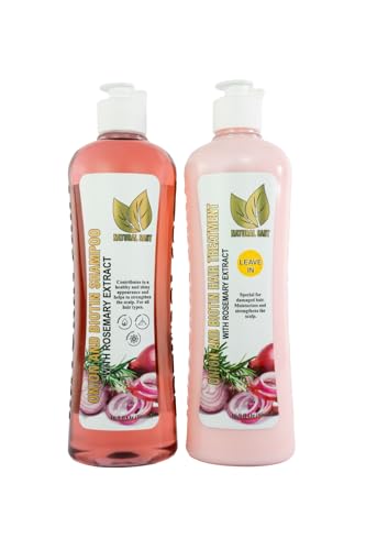Onion & Rosemary Shampoo & Leave-In Treatment Set - Biotin Hair Growth