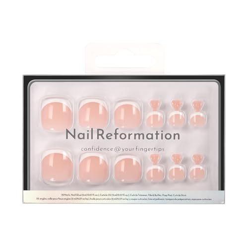 Dip My Toes Nail Reformation Press On Toenails Short Square French Tips