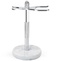 Razor and Brush Stand,Marble Base Razor Holder is More Stable,the Base Will Not Rust and the Fitted Protective Spacer Protects Your Countertop.Better Decoration as a Gift(White)
